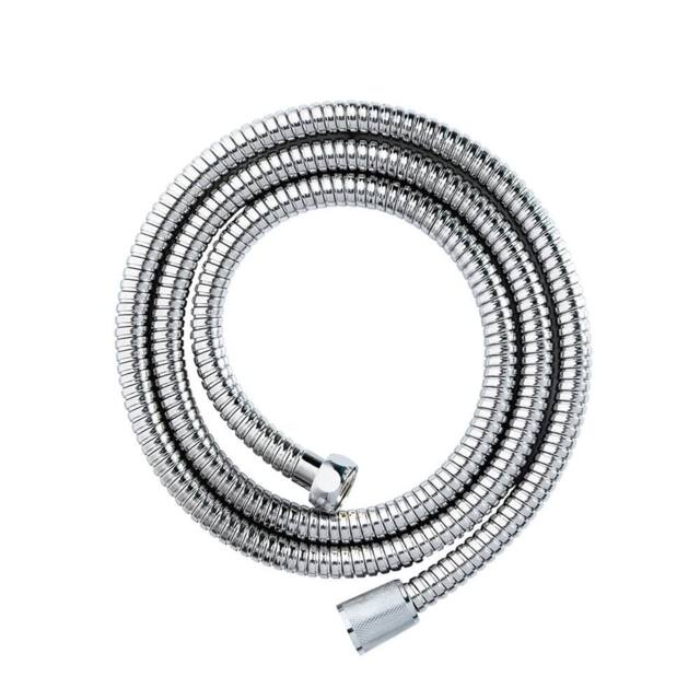 Showerdrape Double Spiral Stainless Steel Chrome Shower Hose 2M X 11Mm in Silver - image 1