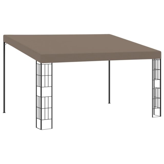 Berkfield Home Wall-mounted Gazebo 4x3 m Taupe Fabric in Beige - image 1