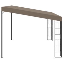 Berkfield Home Wall-mounted Gazebo 4x3 m Taupe Fabric in Beige - thumbnail 3