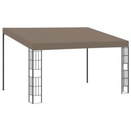 Berkfield Home Wall-mounted Gazebo 4x3 m Taupe Fabric in Beige