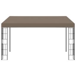 Berkfield Home Wall-mounted Gazebo 4x3 m Taupe Fabric in Beige - thumbnail 2