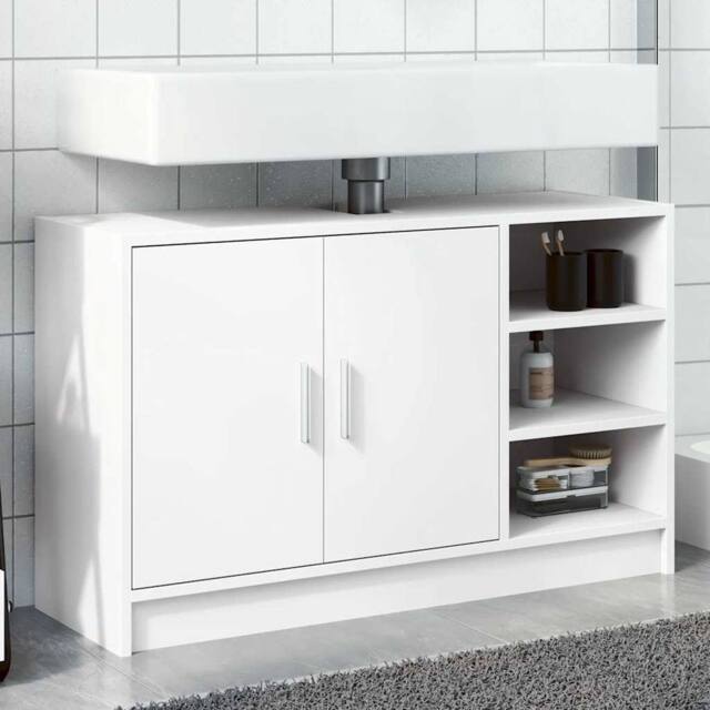 Berkfield Home Sink Cabinet White 90x29x55 cm Engineered Wood - Size: 90 x 29 x 55 cm - image 1