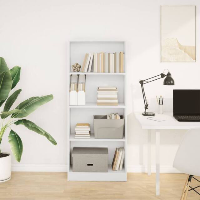 Berkfield Home Decorative Bookcase White 60x24x143 cm Engineered Wood - Size: 60 x 24 x 143 cm - image 1
