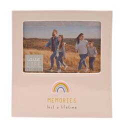 "Love Life Sentiment Gift Photo Frame 4"" x 6"" - Memories in White" - thumbnail 2