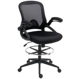 Nordara Office Stool, 360 Degree Swivel Height Adjustable Chair, Black - Size: 100 cm x 60 cm