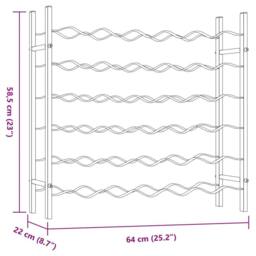 Berkfield Home Modern Wine Rack for 36 Bottles White Metal - thumbnail 8