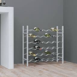 Berkfield Home Modern Wine Rack for 36 Bottles White Metal - thumbnail 2