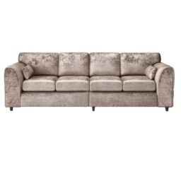 Furniture 786 Minimalist 4 Seater Full Back Crushed Velevt Sofa in Gold - thumbnail 2