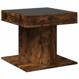 Berkfield Home Coffee Table with LED Smoked Oak 50x50x45 cm Engineered Wood in Brown - Size: 50 x 50 x 45 cm - thumbnail 8