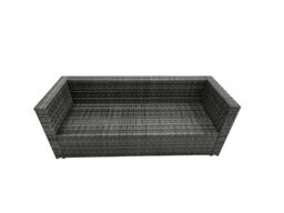 Fimous Rattan Garden Furniture Firepit Dining Set 7 Seater Lounge Sofa Table Set with 2 Side table 2 big Footstool in Dark Grey - thumbnail 6