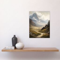 "Artery8 The Alps Path Switzerland Mountains A Panoramic Landscape Painting Unframed Wall Art Print Poster Home Decor Premium - Size: W12"" x H16""" - thumbnail 4