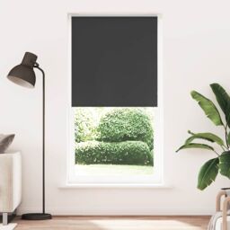 Berkfield Home Roller Blind Blackout Black 110x210 cm Fabric Width 105.7 cm Polyester - thumbnail 1