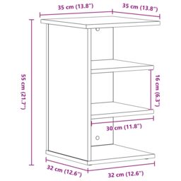 Berkfield Home Side Cabinet Black Oak 35x35x55 cm Engineered wood - Size: 35 x 35 x 55 cm - thumbnail 9