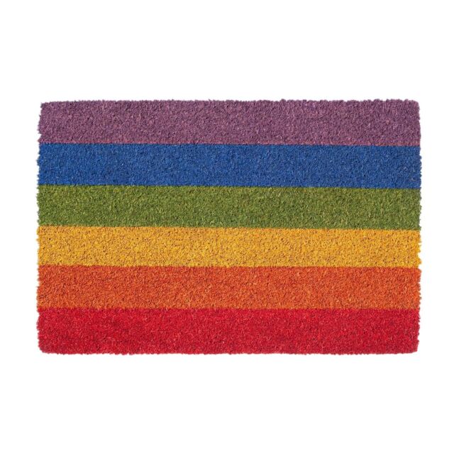 Nicola Spring Coir Door Mat - 60 x 40cm - Rainbow - Size: 40 cm x 60 cm - image 1