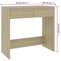 Berkfield Home Desk Sonoma Oak 80x40x75 cm Engineered Wood in Brown - Size: 80 x 40 x 75 cm - thumbnail 6