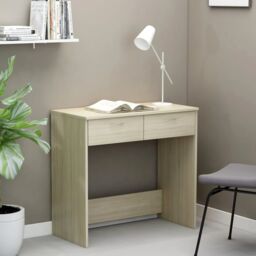 Berkfield Home Desk Sonoma Oak 80x40x75 cm Engineered Wood in Brown - Size: 80 x 40 x 75 cm - thumbnail 1