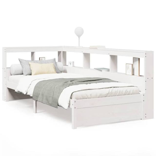Berkfield Home Bookcase Bed without Mattress White 75x190 cm Solid Wood Pine - image 1