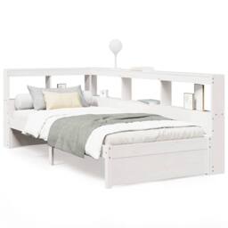 Berkfield Home Bookcase Bed without Mattress White 75x190 cm Solid Wood Pine - thumbnail 1