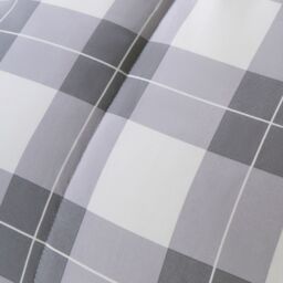 OHS Gingham Check Coverless Duvet 10.5 TOG Bedding Pillowcases Set in Light Grey - Size: King - thumbnail 5