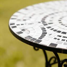 Home Source Bistro Set Outdoor Patio Garden Furniture Round Table & 2 Chairs in Black - thumbnail 6