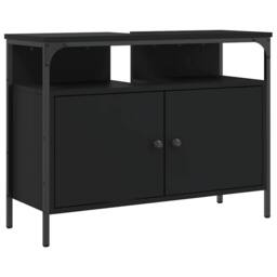Berkfield Home Bathroom Sink Cabinet Black 80x30x60 cm Engineered Wood - Size: 80 x 30 x 60 cm - thumbnail 1