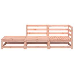 Berkfield Home Garden Sofa with Footstool 2-Seater Solid Wood Douglas in Light Brown - thumbnail 4