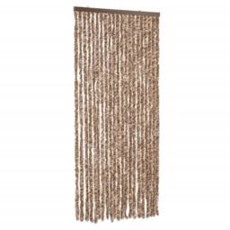 Berkfield Home Fly Curtain Beige & Dark Brown 90x220 cm Chenille - thumbnail 1