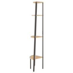 Berkfield Home 4-Tier Corner Shelf Light Brown & Black 45.5x31.5x150 cm - thumbnail 4