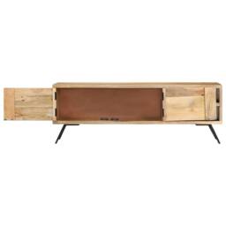 Berkfield Home TV Cabinet 110x30x40 cm Solid Mango Wood in Beige - Size: 110 x 30 x 40 cm - thumbnail 5