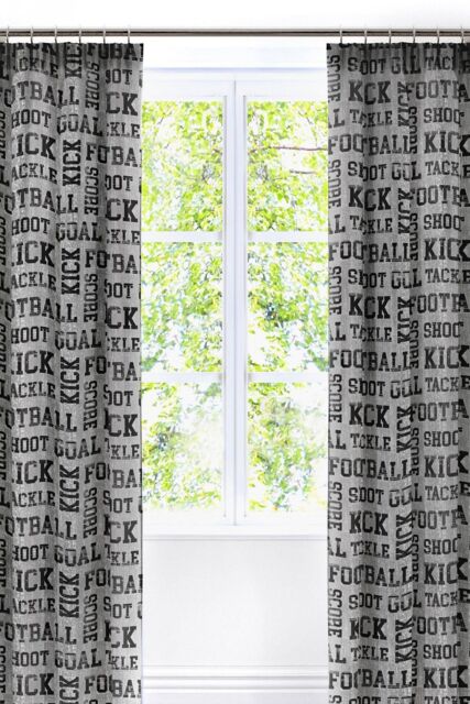 Bedlam 'Football' Lined Pencil Pleat Curtains in Grey - Size: 168 cm width x 183 cm drop