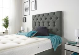 Somnior Premier Linen Fabric Divan Bed with Spring Memory Foam Mattress & Upholstered Headboard 4 Drawers in Dark Grey - Size: Super King - thumbnail 3