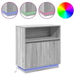 Berkfield Home Sideboard with LED Grey Sonoma 71x34, 5x75 cm Engineered Wood - thumbnail 4