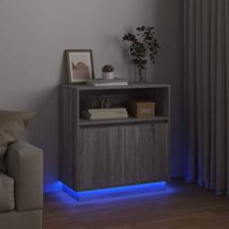 Berkfield Home Sideboard with LED Grey Sonoma 71x34, 5x75 cm Engineered Wood - thumbnail 6