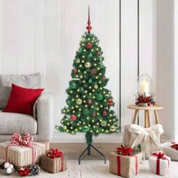 Berkfield Home Corner Artificial Christmas Tree Green 150 cm PVC & Metal - thumbnail 1