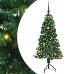 Berkfield Home Corner Artificial Christmas Tree Green 150 cm PVC & Metal - thumbnail 2