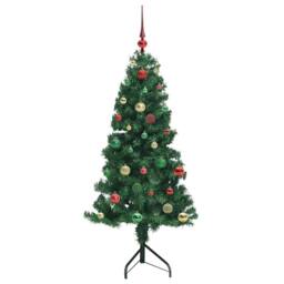 Berkfield Home Corner Artificial Christmas Tree Green 150 cm PVC & Metal - thumbnail 6