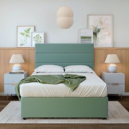 Bedmaster Plush Velvet Divan Base in Duck Egg Blue - Size: Double - thumbnail 1