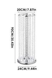 H&O Direct Crystal Tall Vase Table Centerpiece for Weddings in Silver - thumbnail 6