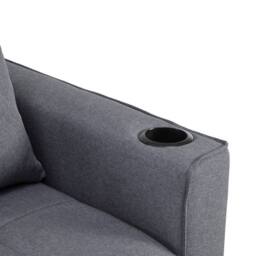 ModernLuxe 2 seater sofa bed with cup holders & pull out sleeper in Grey - thumbnail 6