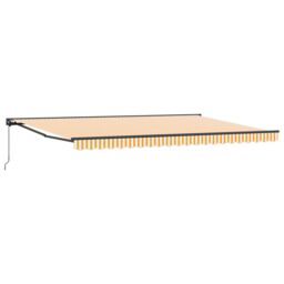 Berkfield Home Retractable Awning Manual Orange & White 500x300 cm - thumbnail 2