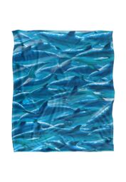 JQ Licensing Royce Mcclure Dolphin Race Pattern Silky Touch Super Soft Throw Blanket 152 X 127 cm in White - thumbnail 1