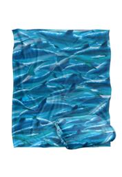 JQ Licensing Royce Mcclure Dolphin Race Pattern Silky Touch Super Soft Throw Blanket 152 X 127 cm in White - thumbnail 2