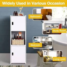 SPETLEK Waterproof Bathroom Storage Cabinet, Free Standing in White - thumbnail 4