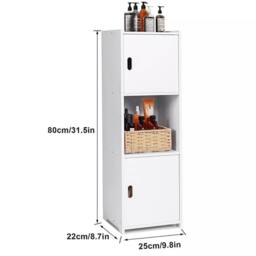 SPETLEK Waterproof Bathroom Storage Cabinet, Free Standing in White - thumbnail 2