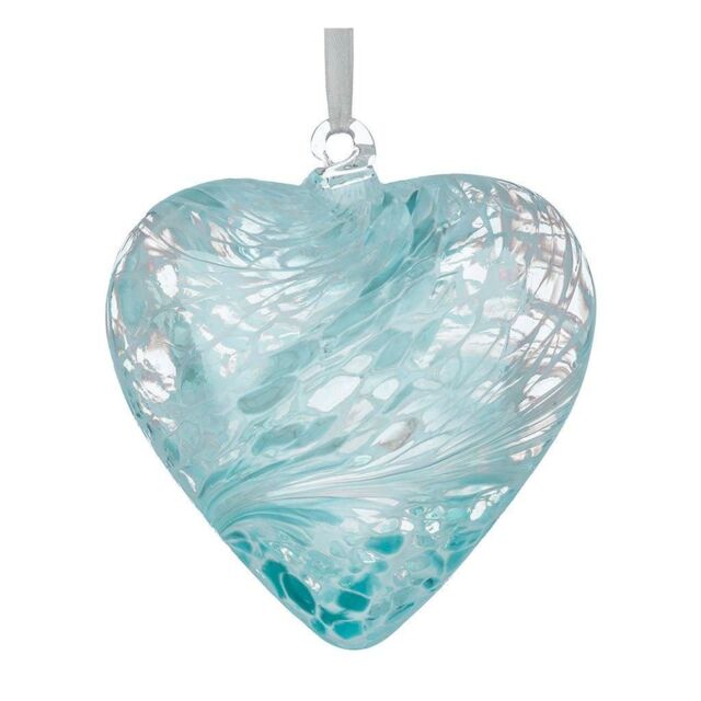 Sienna Glass 8cm Friendship Heart Forever Yours Pastel Blue - image 1
