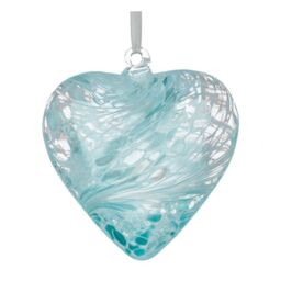 Sienna Glass 8cm Friendship Heart Forever Yours Pastel Blue