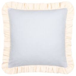 Wylder Effie 100% Cotton Plain Ruffle Cushion in Baby Blue - Size: 45 cm x 45 cm - thumbnail 1