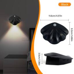 INMTFEI Rechargeable Motion Sensor Wall Light Dimmable Shell Lamp in Black - thumbnail 6