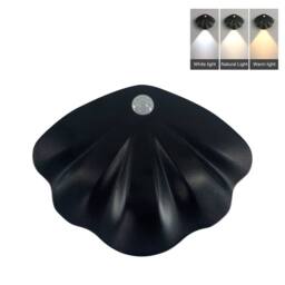 INMTFEI Rechargeable Motion Sensor Wall Light Dimmable Shell Lamp in Black - thumbnail 1