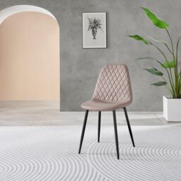 FurnitureboxUK Novara 100cm Round Black Leg Dining Table & 2 Corona Black Leg Chairs in Beige - thumbnail 9